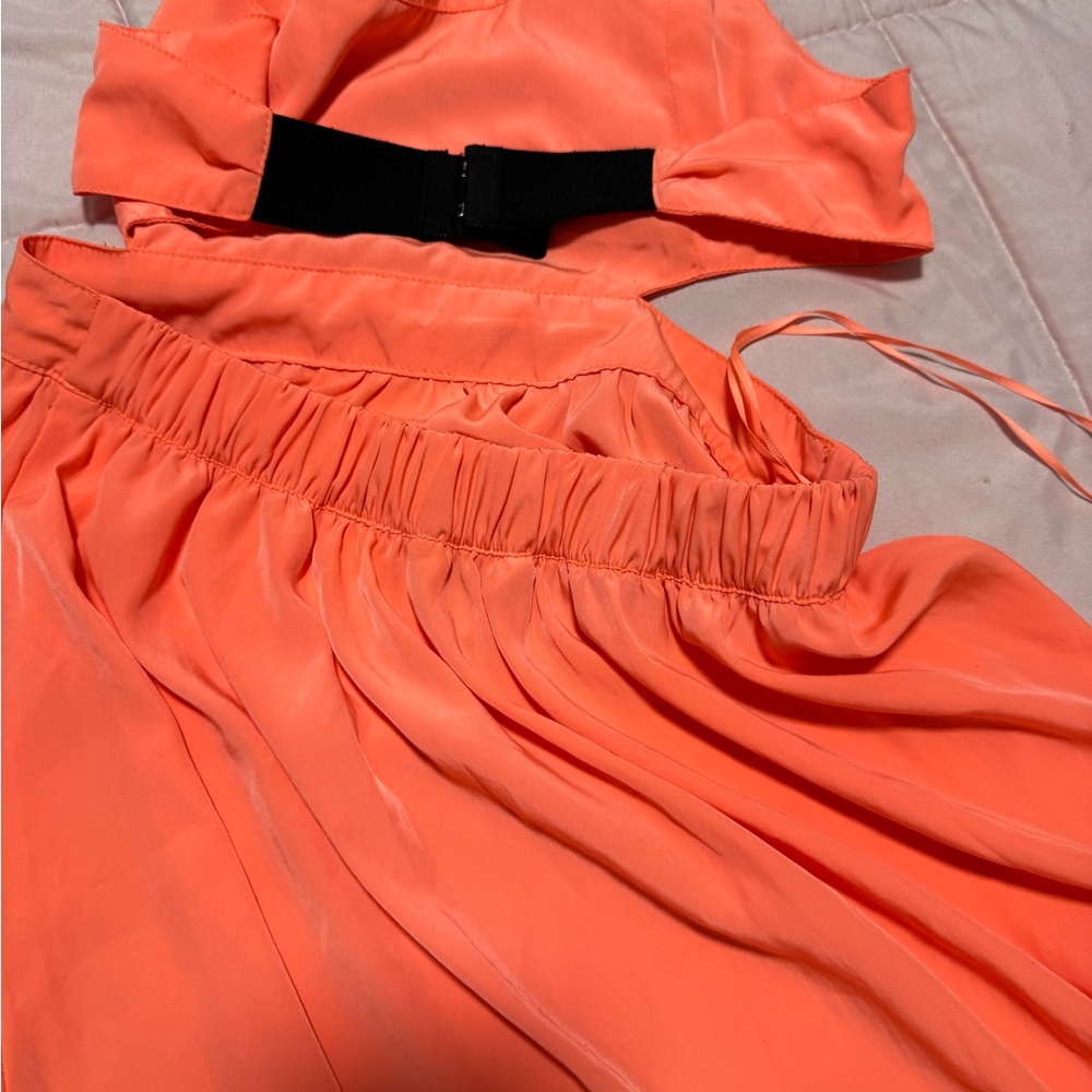 Vibrant Orange Sleeveless Dress
